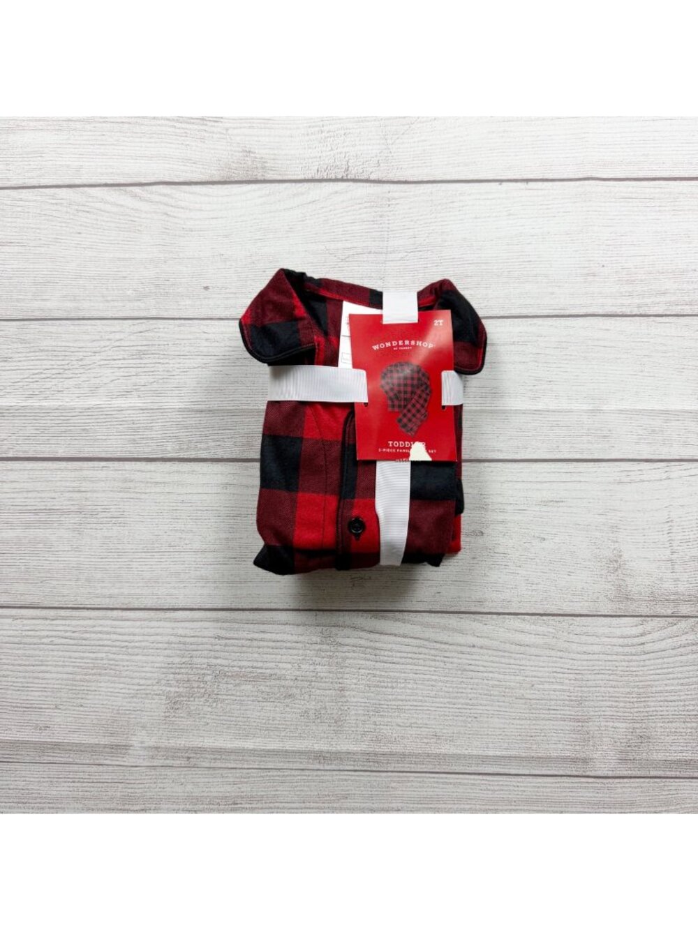 Wondershop Toddler Two Piece Pajama Set Red Black Buffalo Plaid NWT 2T